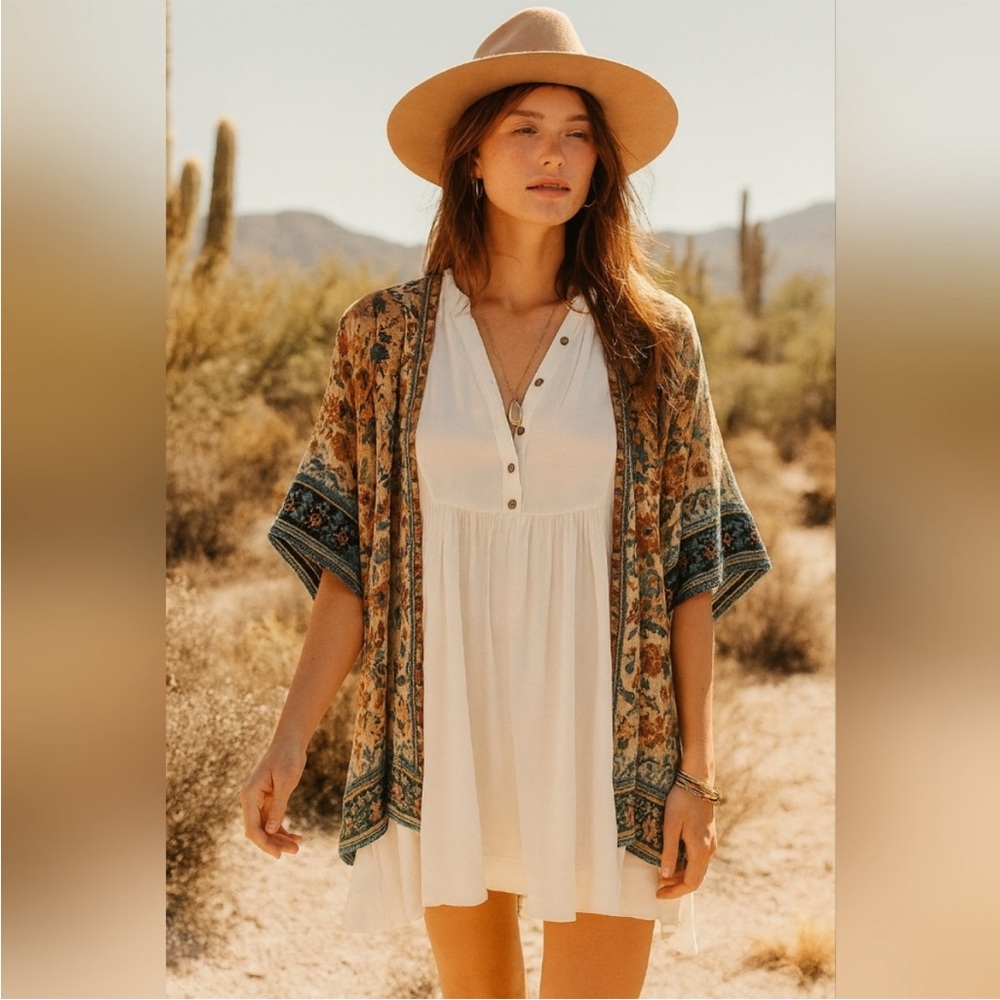 Free People White Boho Tunic Size XS